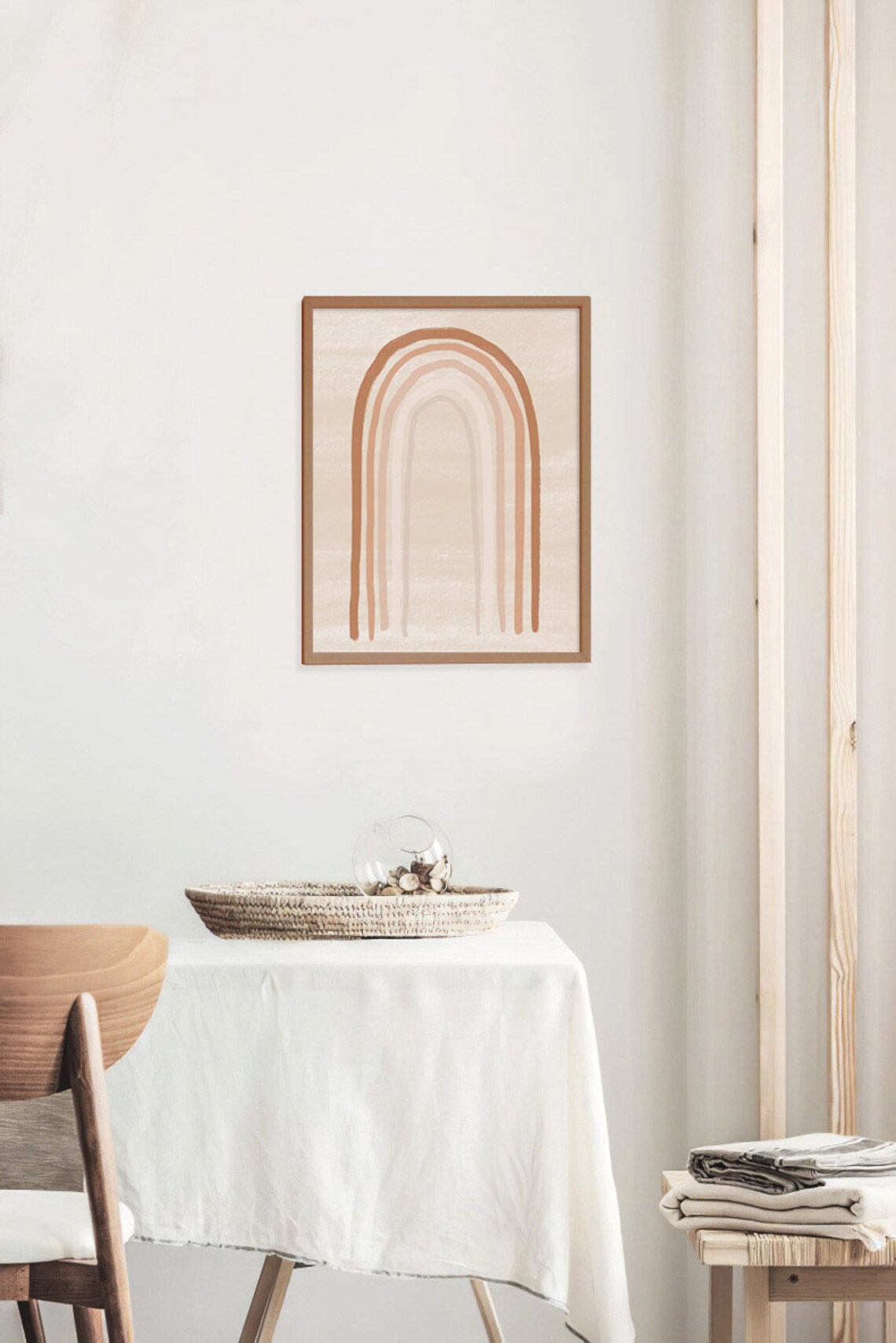 Earthy Terracotta Rainbow Arch Boho Nursery Abstract Art Poster - Image 2