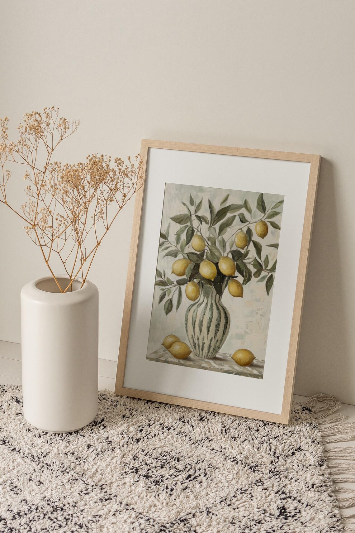 Lemon Branch Still Life Yellow Citrus Botanical Painting Poster - Image 2