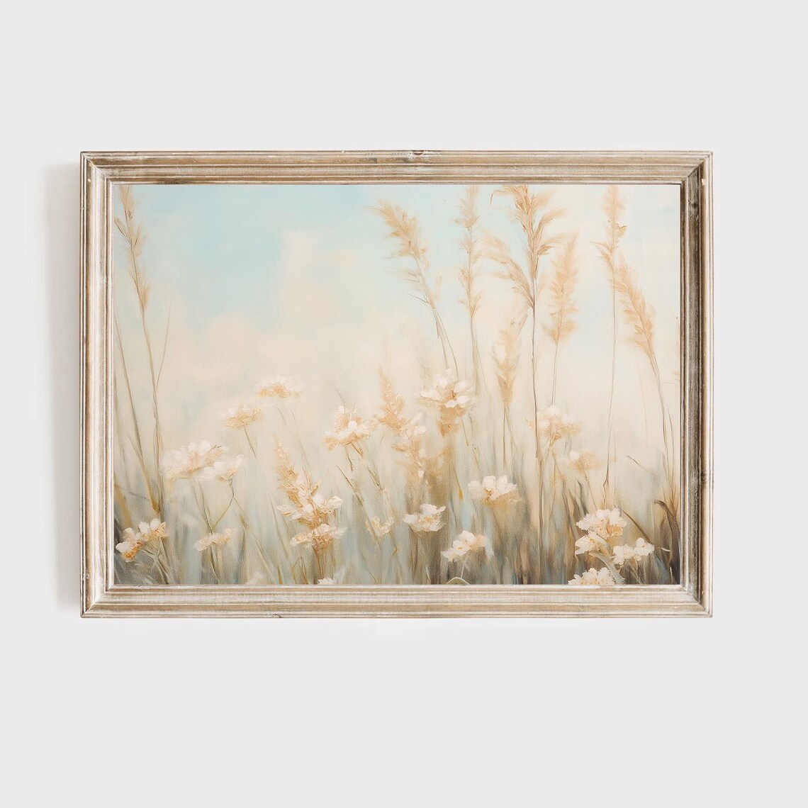 Wildflower Meadow Soft Pastel Blooms Botanical Painting Poster