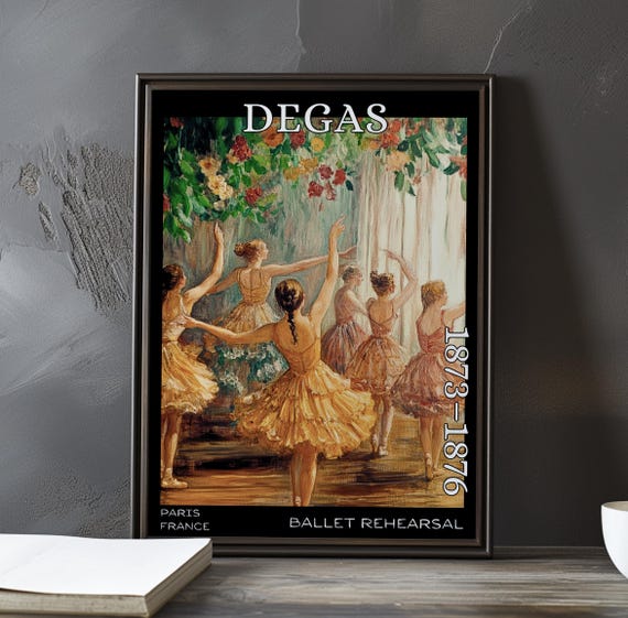 Ballet Rehearsal 18731876 Edgar Degas Print Poster Impressionism Post Impressionist Dancer Study French Movement Art Decor