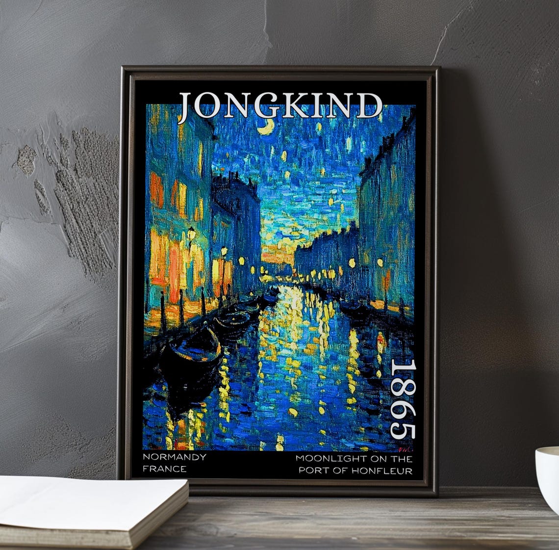 Johan Jongkind Starry Night Harbor Scene 1865 Moonlit Poster