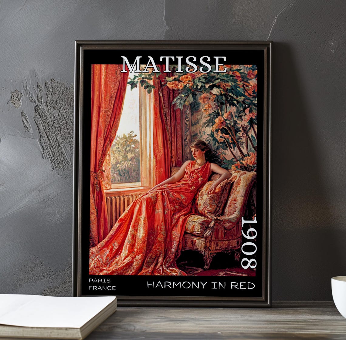 Henri Matisse Harmony in Red 1908 Woman in Red Gown Chaise Poster