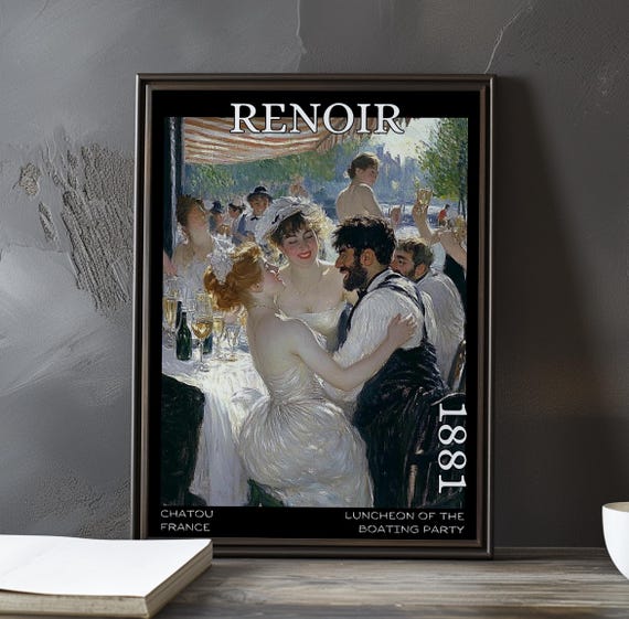 Luncheon Of The Boating Party 1881 Pierreauguste Renoir Print Poster French Impressionism Dining Scene Social Gathering Art