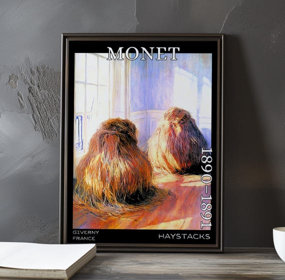Haystacks 18901891 Claude Monet Print Poster Impressionism Post Impressionist Rural Scene French Field Landscape View Art Decor