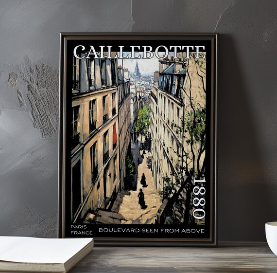 Caillebotte Boulevard Steep Cobblestone Street Church Spire Poster