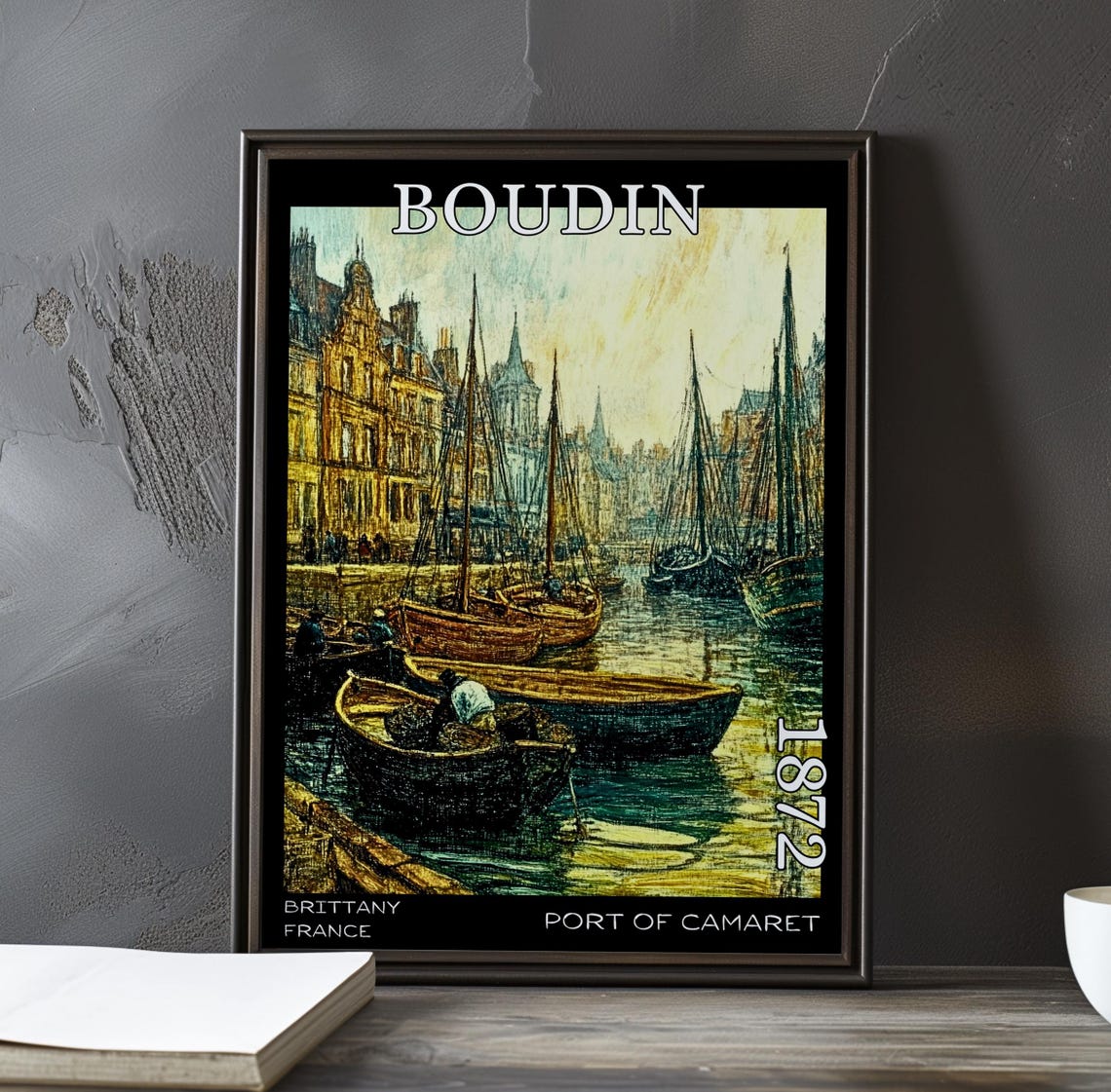 Eugene Boudin Port of Camaret Masts Reflections Old Town 1872 Poster