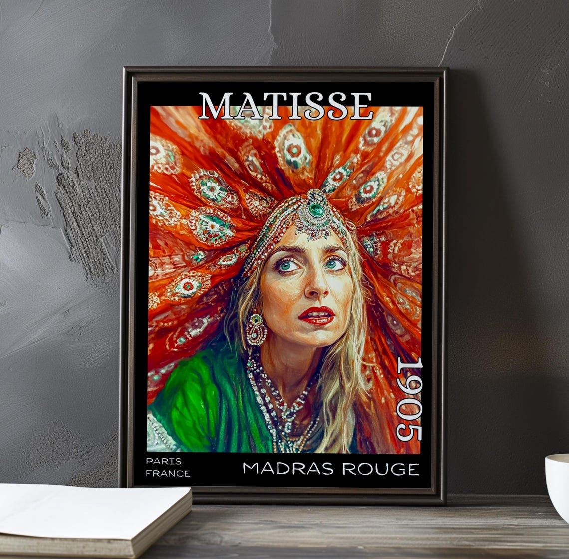 Matisse Madras Rouge 1905 Paris Orange Veil Fan Portrait Poster
