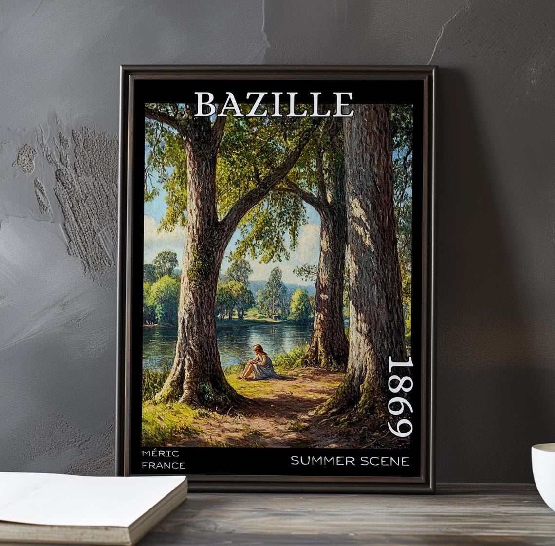 Bazille Summer Scene 1869 River Trees Solitude View Art Poster