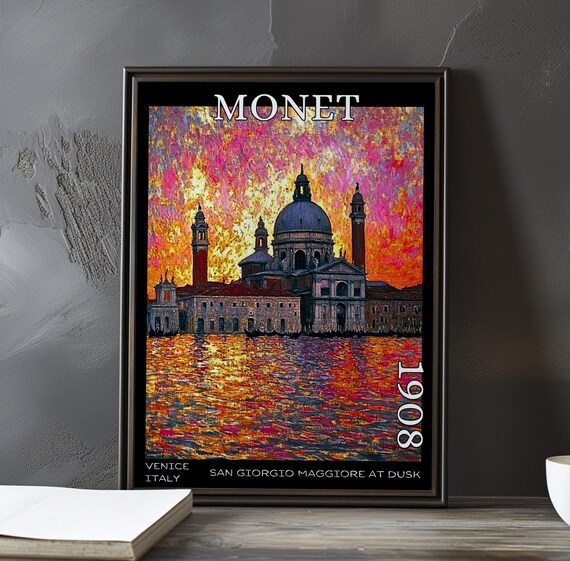 Claude Monet San Giorgio Maggiore 1908 Gold Sky Water Poster