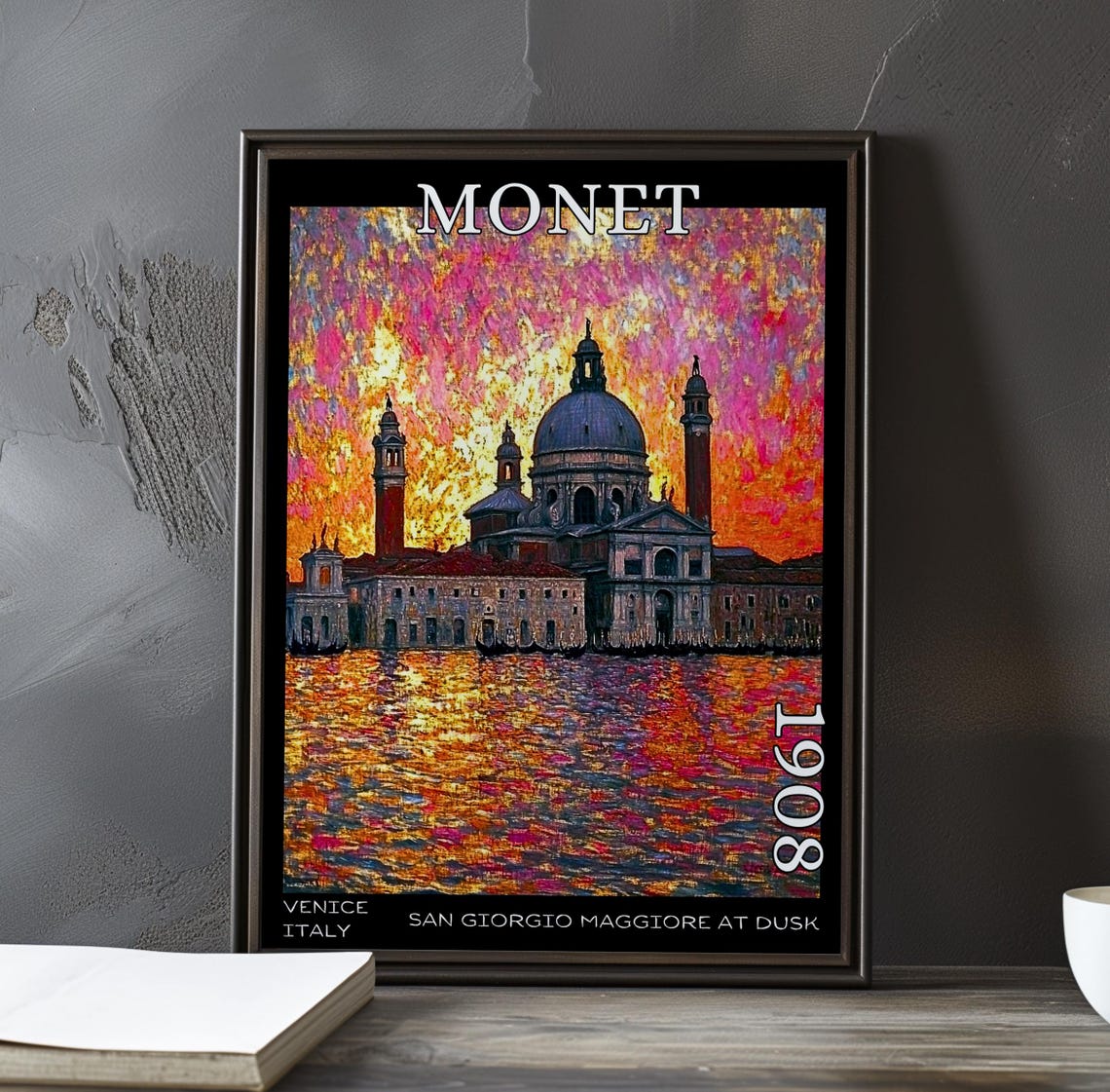 Claude Monet San Giorgio Maggiore 1908 Gold Sky Water Poster