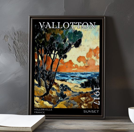 Sunset 1917 Flix Vallotton Printposter Post Impressionism Landscape Symbolist Twilight Bold Color Horizon French Impressionist View