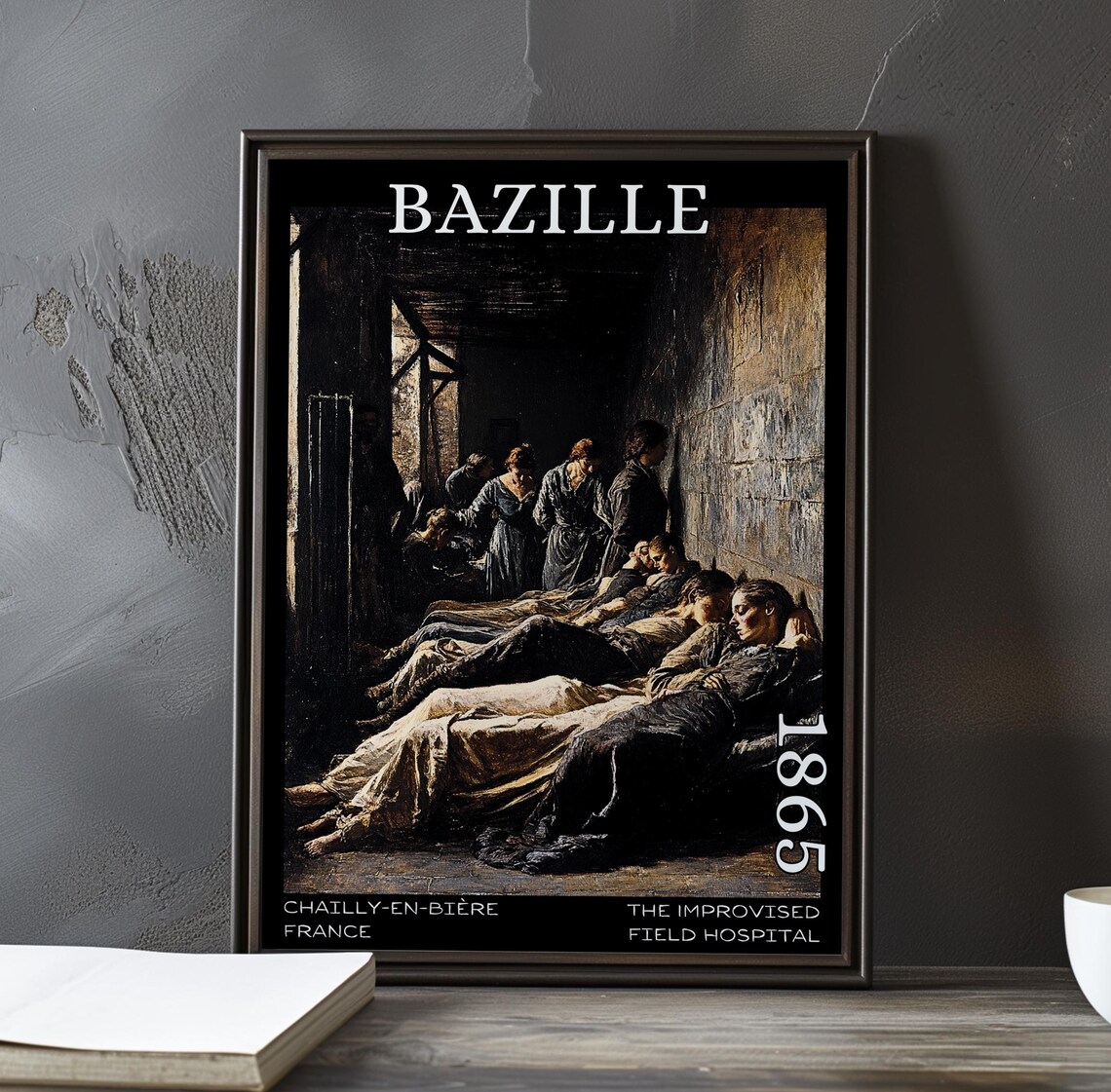 Bazille Field Hospital 1865 Crowded Ward Floor Scenes Art Poster