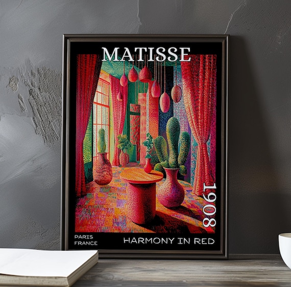 Henri Matisse Harmony in Red 1908 Sunlit Conservatory Cacti Poster
