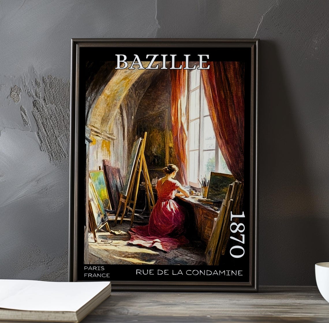 Bazille Rue de la Condamine 1870 Woman Writing Under Arch Poster