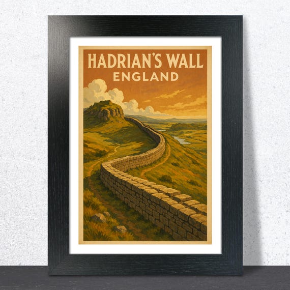 Hadrian's Wall England Vintage Travel Poster Art Print