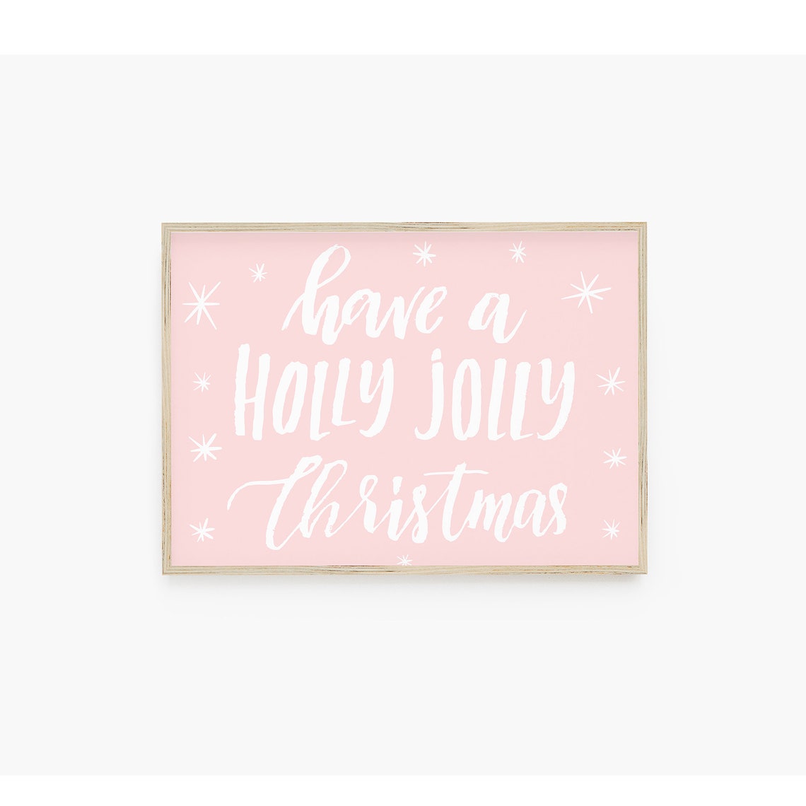 Have A Holly Jolly Christmas White Script Blush Pink Sparkle Print - Image 3