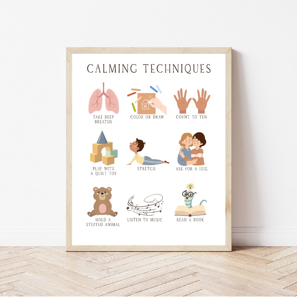 Calming Techniques Montessori Boho Classroom Poster - Image 3