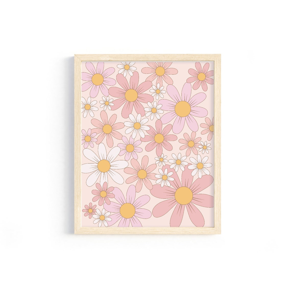 Daisy Wall Art Baby Girl Nursery Print Girls Boho Baby Girl Nursery Decor Pastel Girls Bedroom Baby Shower Gift - Image 2