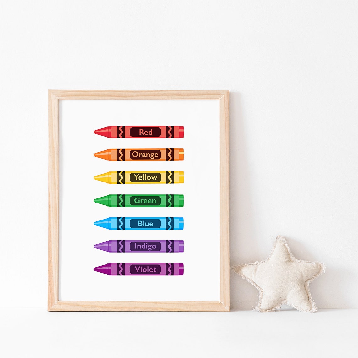 Educational Poster Instant Classroom Learn Your Colors Crayons Wall Art Kids Rainbow Print Preschool Wall Art - Image 3