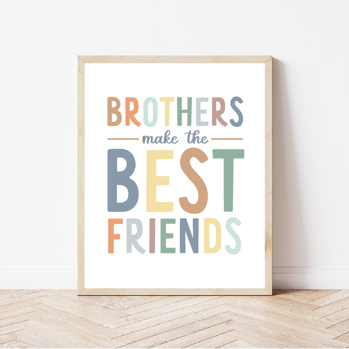 Brothers Make The Best Friends, Boho Kids Print - Image 3