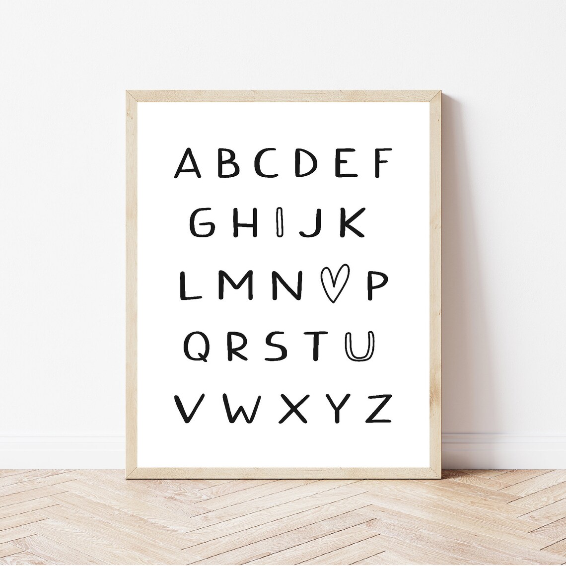 Black And White I Love You Alphabet Art Print - Image 3