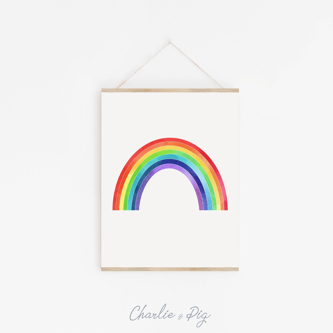 Rainbow Print, Watercolor Nursery Room Art Print - Image 2