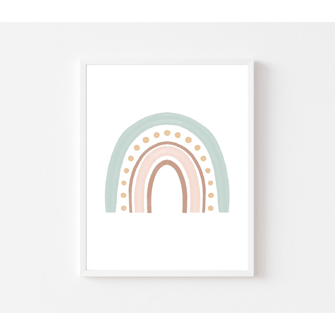 Rainbow Print, Boho Nursery Watercolor Earthy - Image 2