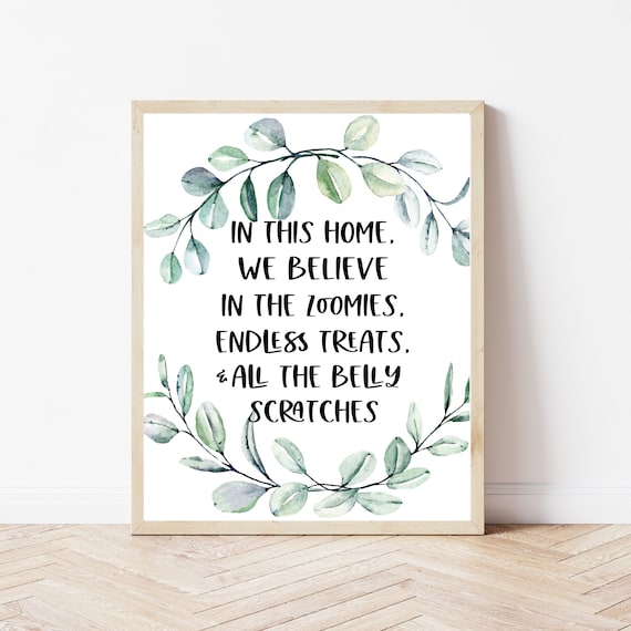 Puppy Wall Art Zoomies Sign Dog Home Decor Funny Mom Gift Treats Dad New