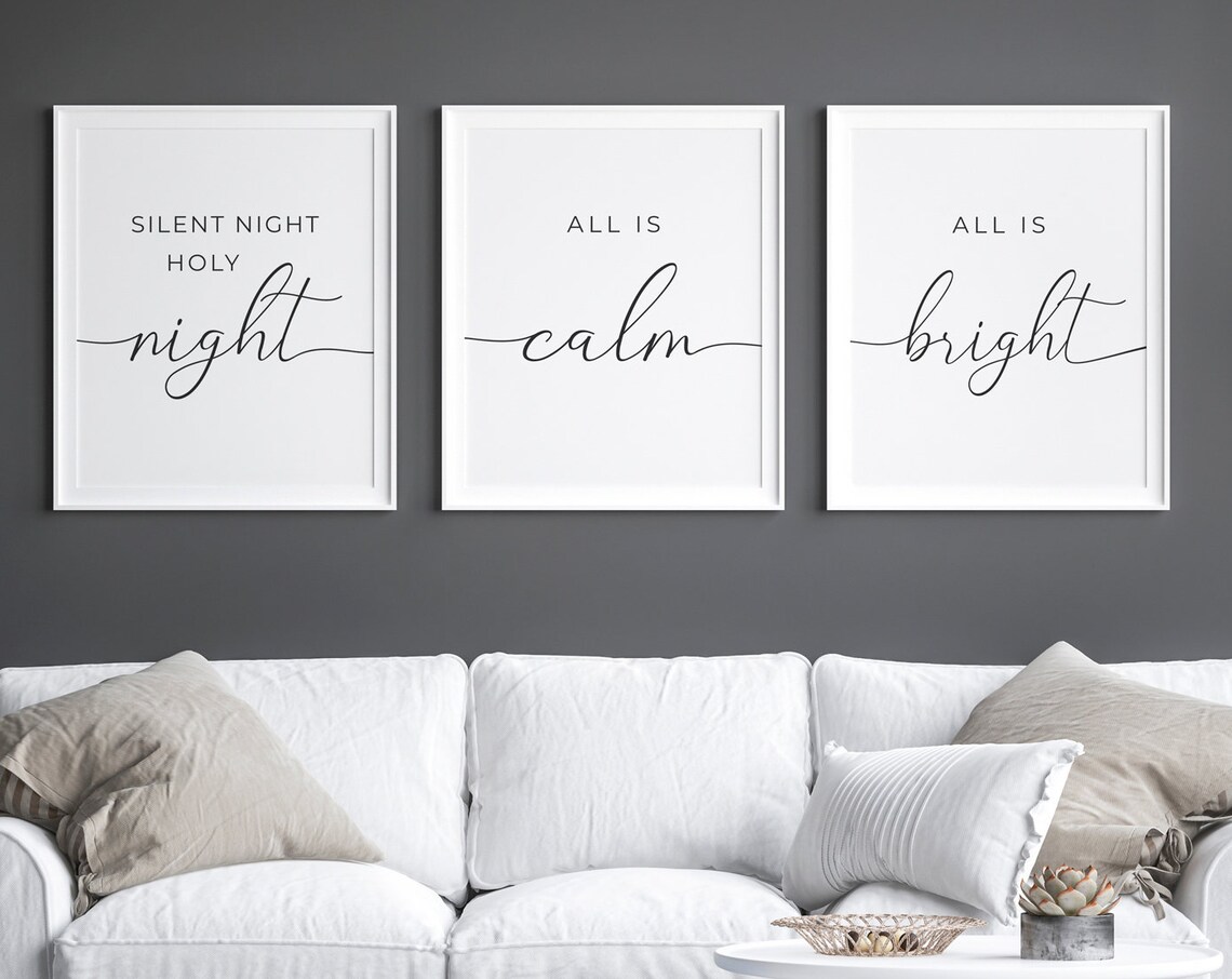 Silent Night Holy Night All Is Calm Bright Christmas Trio Poster - Image 4