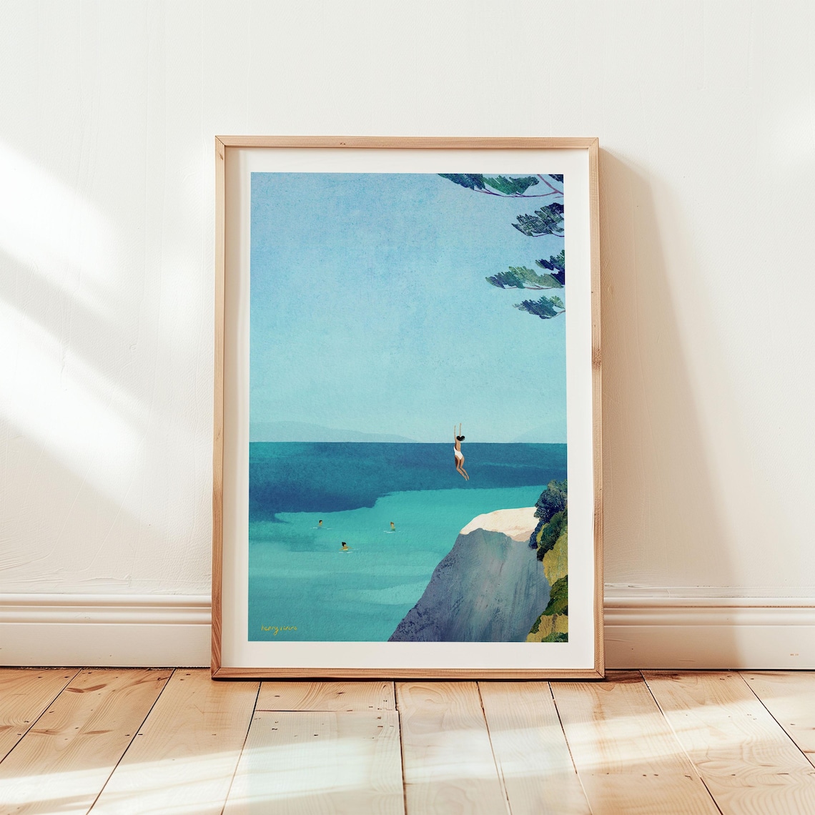Sea Swim Leap by Henry Rivers, Seaside Art Print - Image 3