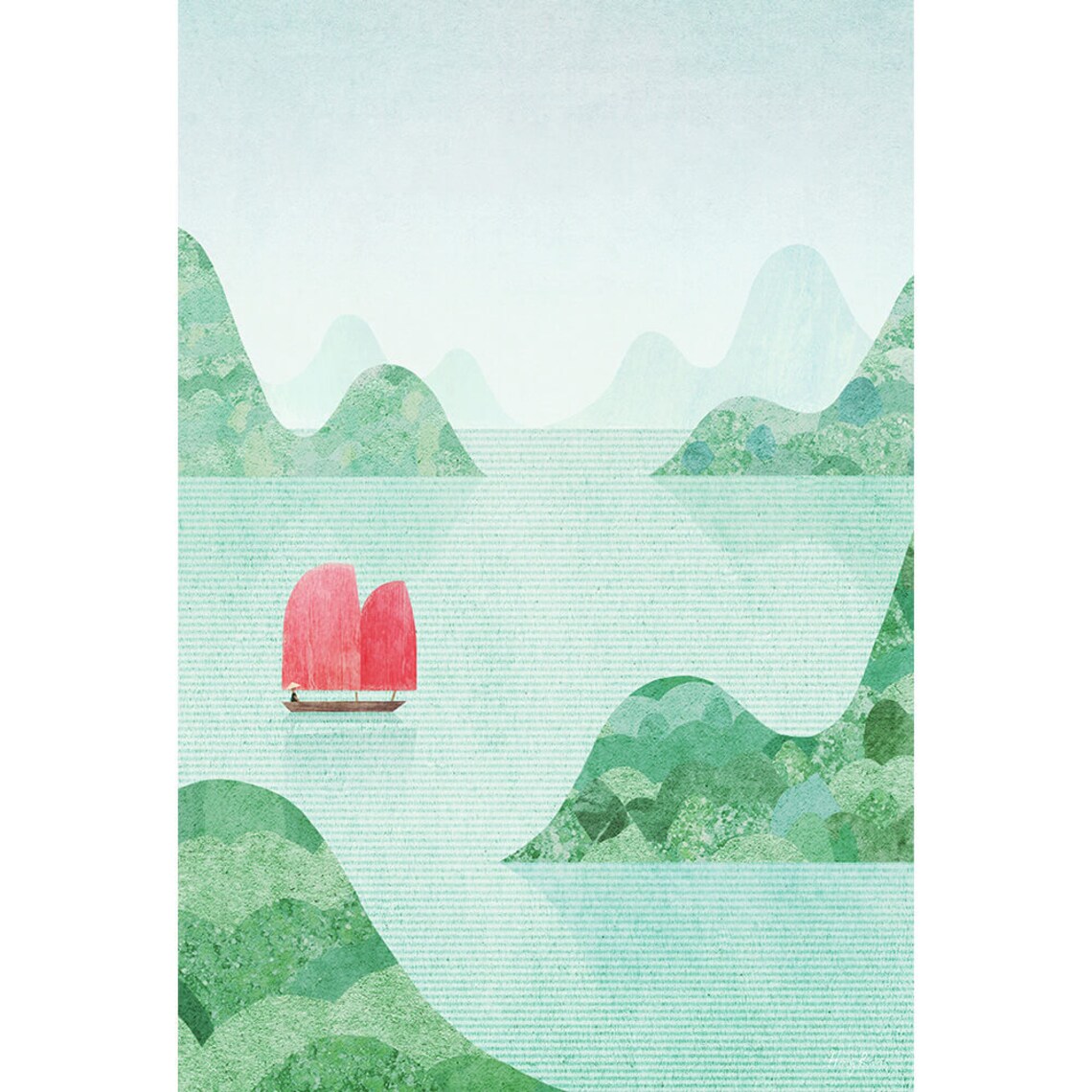 Ha Long Bay Print by Henry Rivers, Vietnam Travel Poster - Image 3