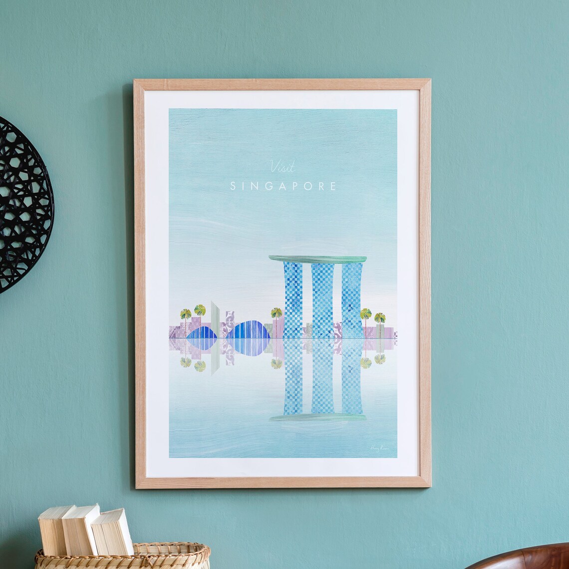 Singapore Travel Poster, Minimalist Vintage Retro Style
