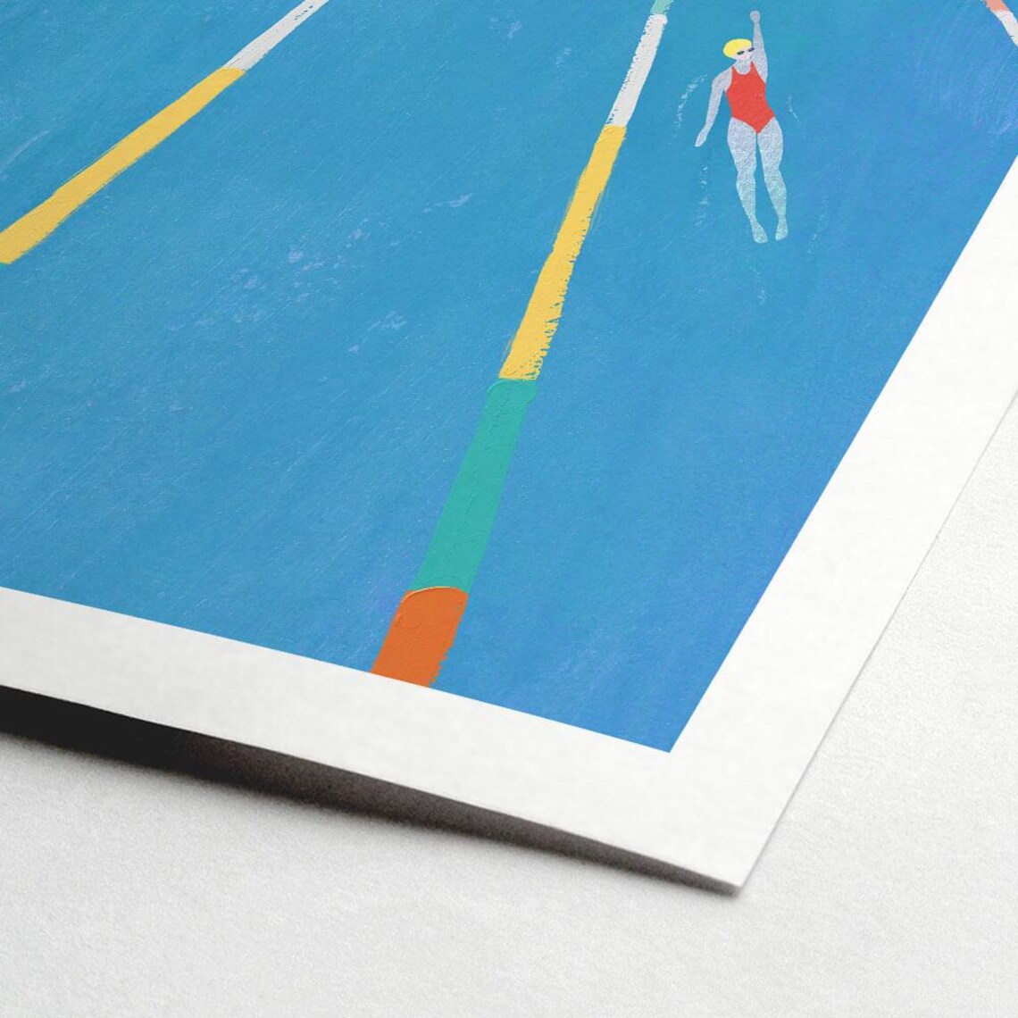 Lido Swimming by Henry Rivers, Wall Art Print - Image 2