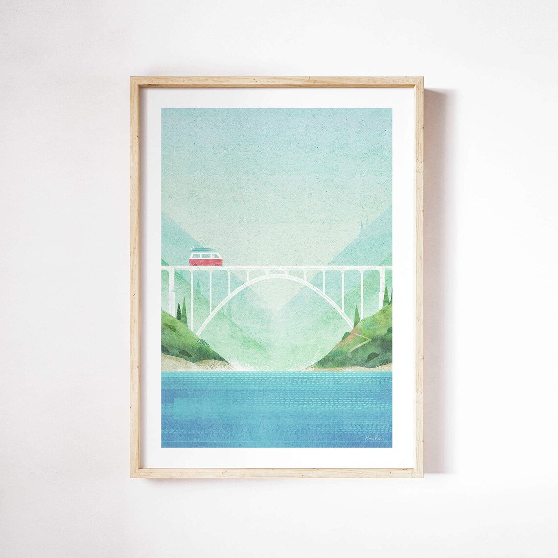 Big Sur Surf Van Travel Poster, Henry Rivers
