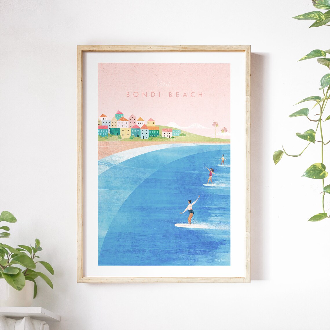 Bondi Beach Vintage Retro Travel Poster Print