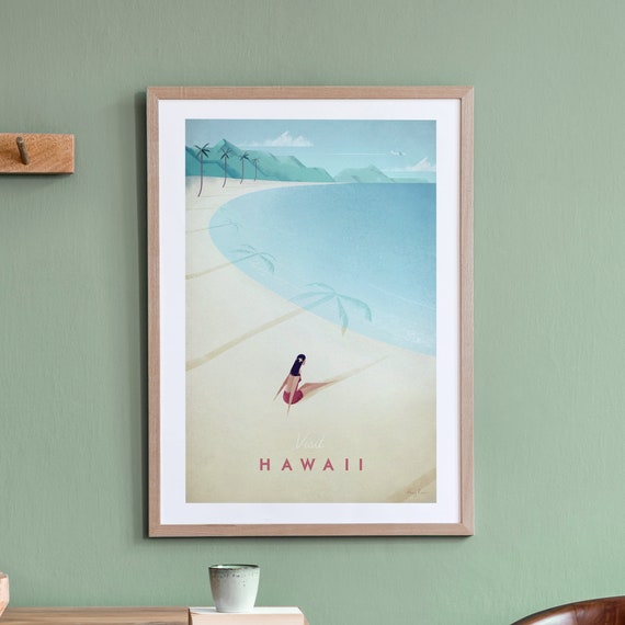Hawaii Vintage Retro Travel Poster Print