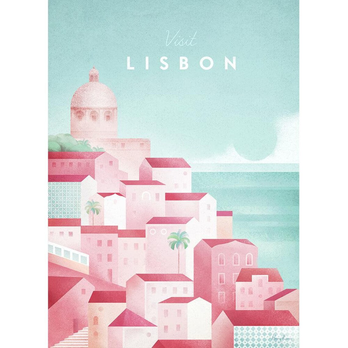 Lisbon by Henry Rivers Travel Poster Art Print - Image 2