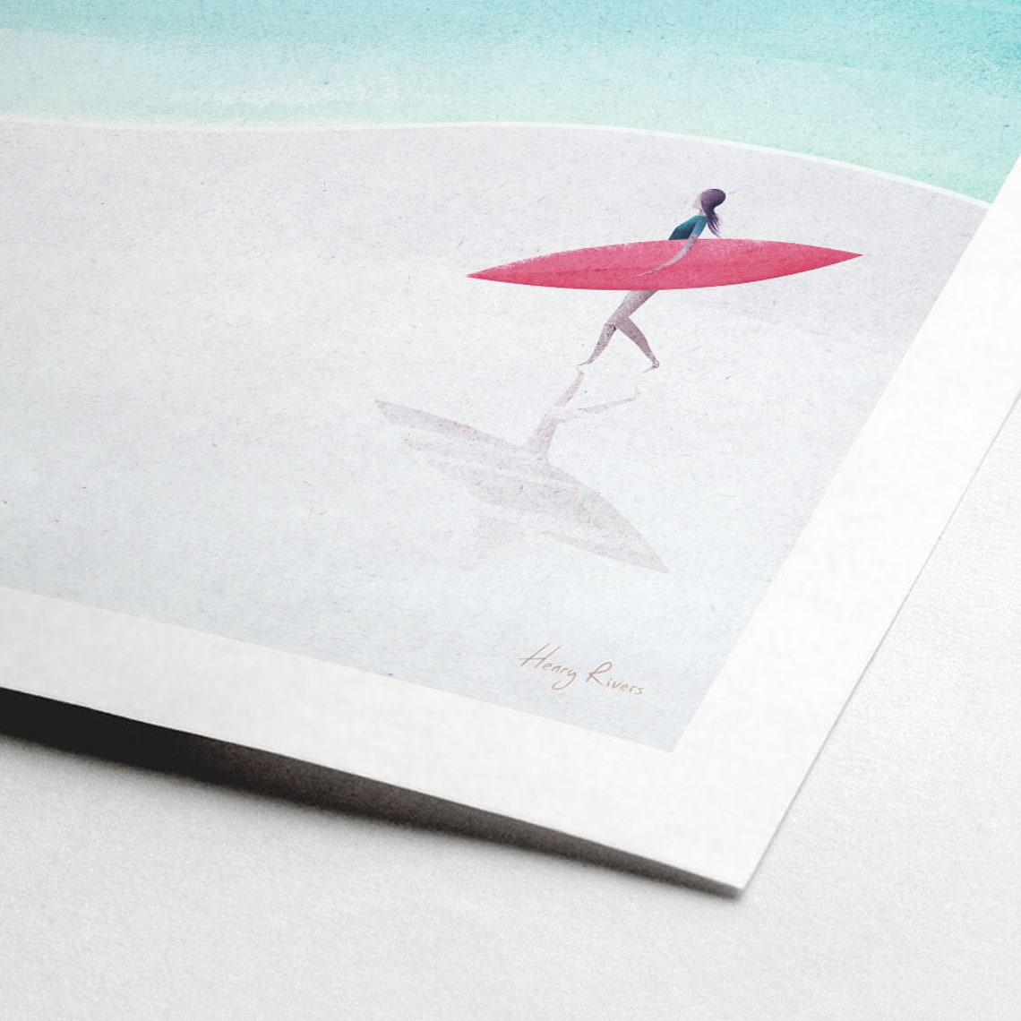 Henry Rivers Surf Girl Beach Poster - Image 3