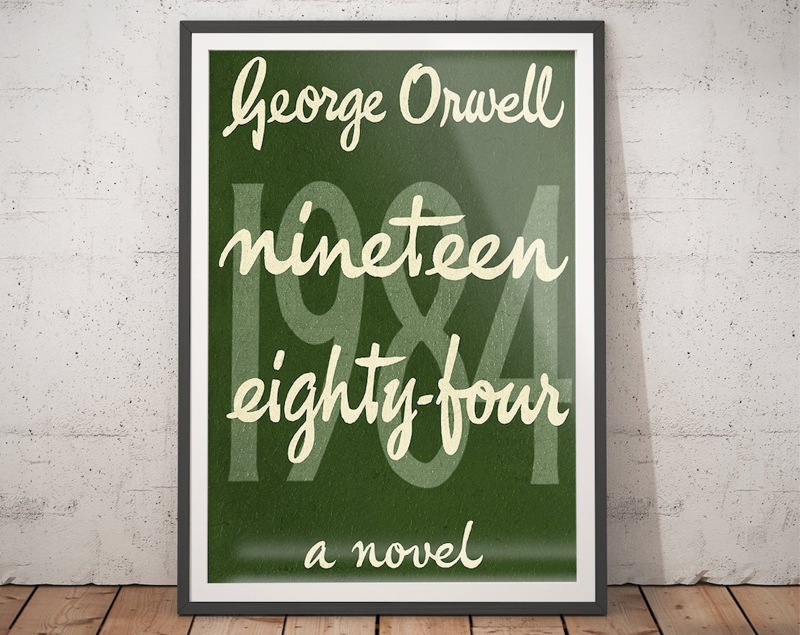 1984 George Orwell Literary Art Print, Book Cover