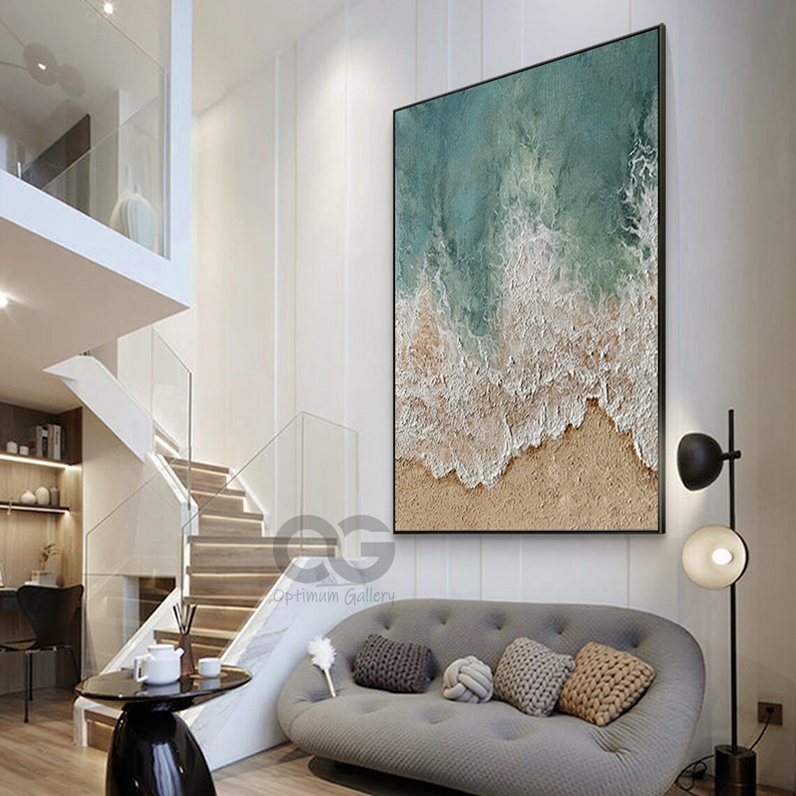 Ocean Painting, Abstract Coastal Wall Art Print - Image 4