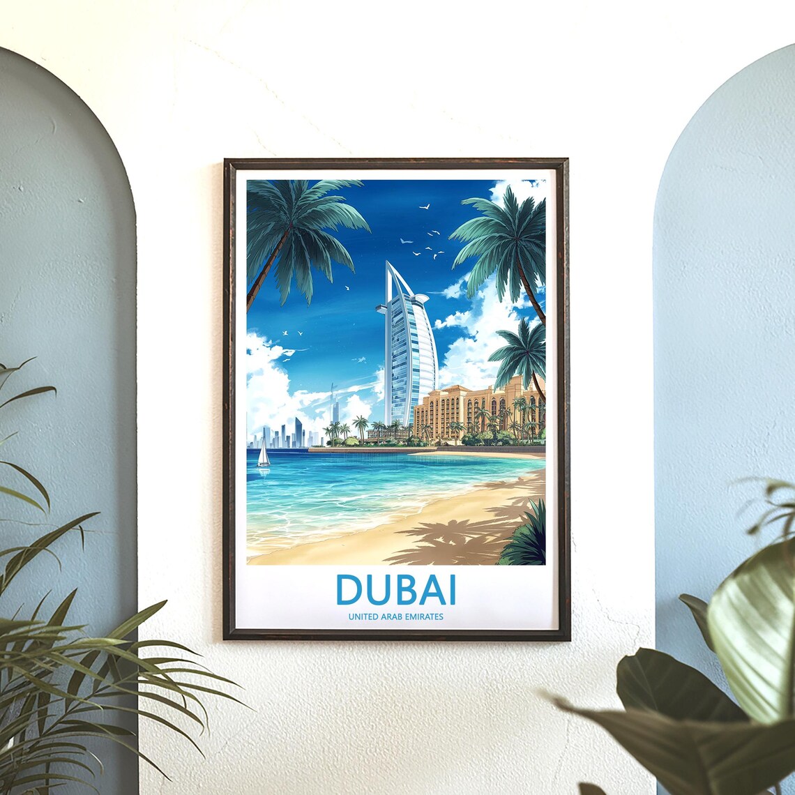 Dubai Burj Al Arab Jumeirah Resort Beach Elegant Travel Poster - Image 3