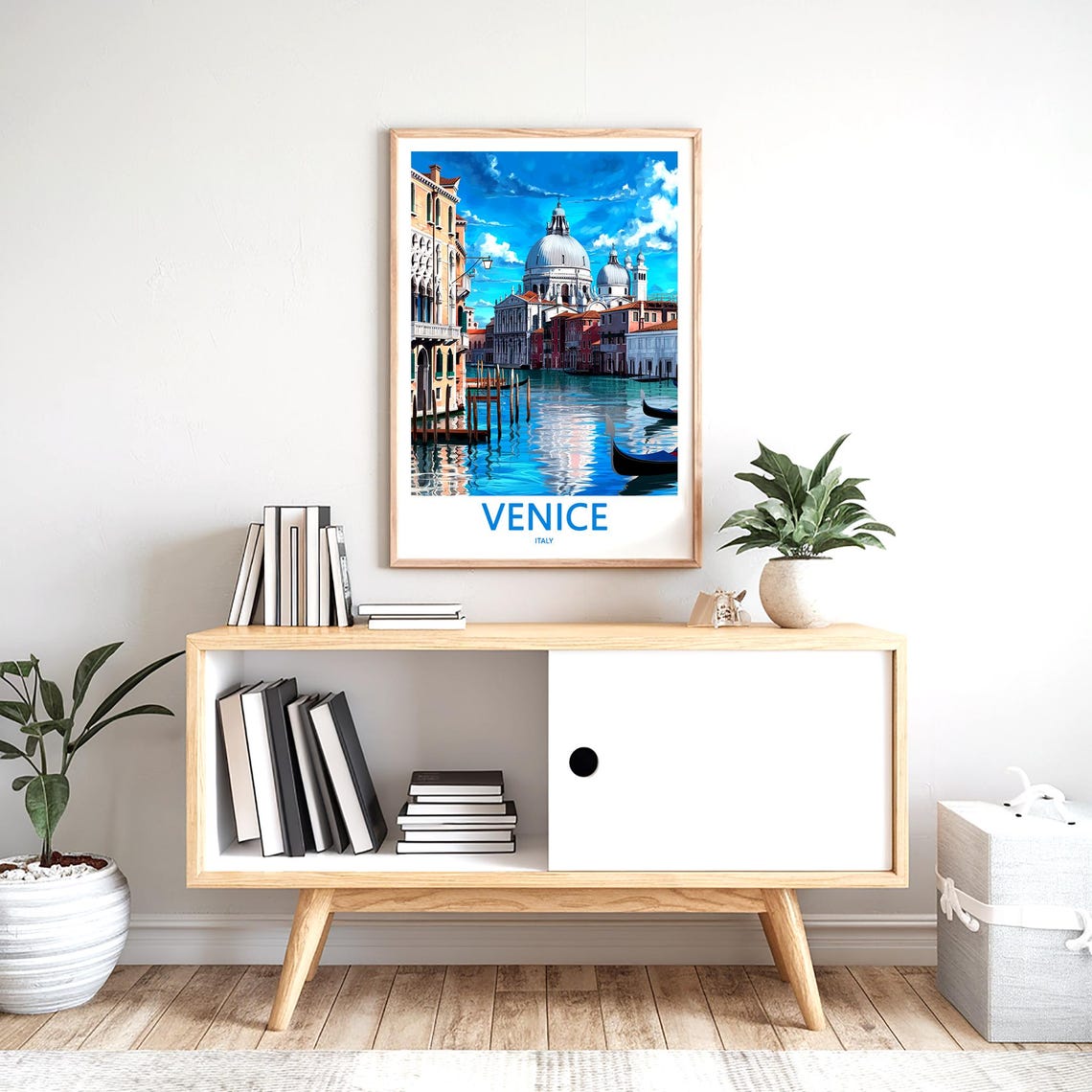 Venice Italy Salute Domes Close Up With Gondolas Travel Poster - Image 2