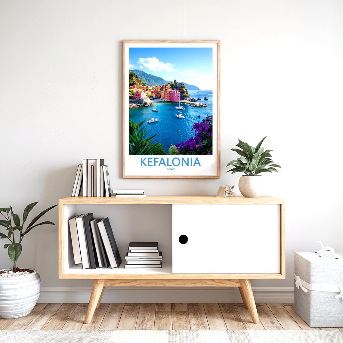 Kefalonia Greece Colorful Harbor Boats Turquoise Bay Photo Poster - Image 2