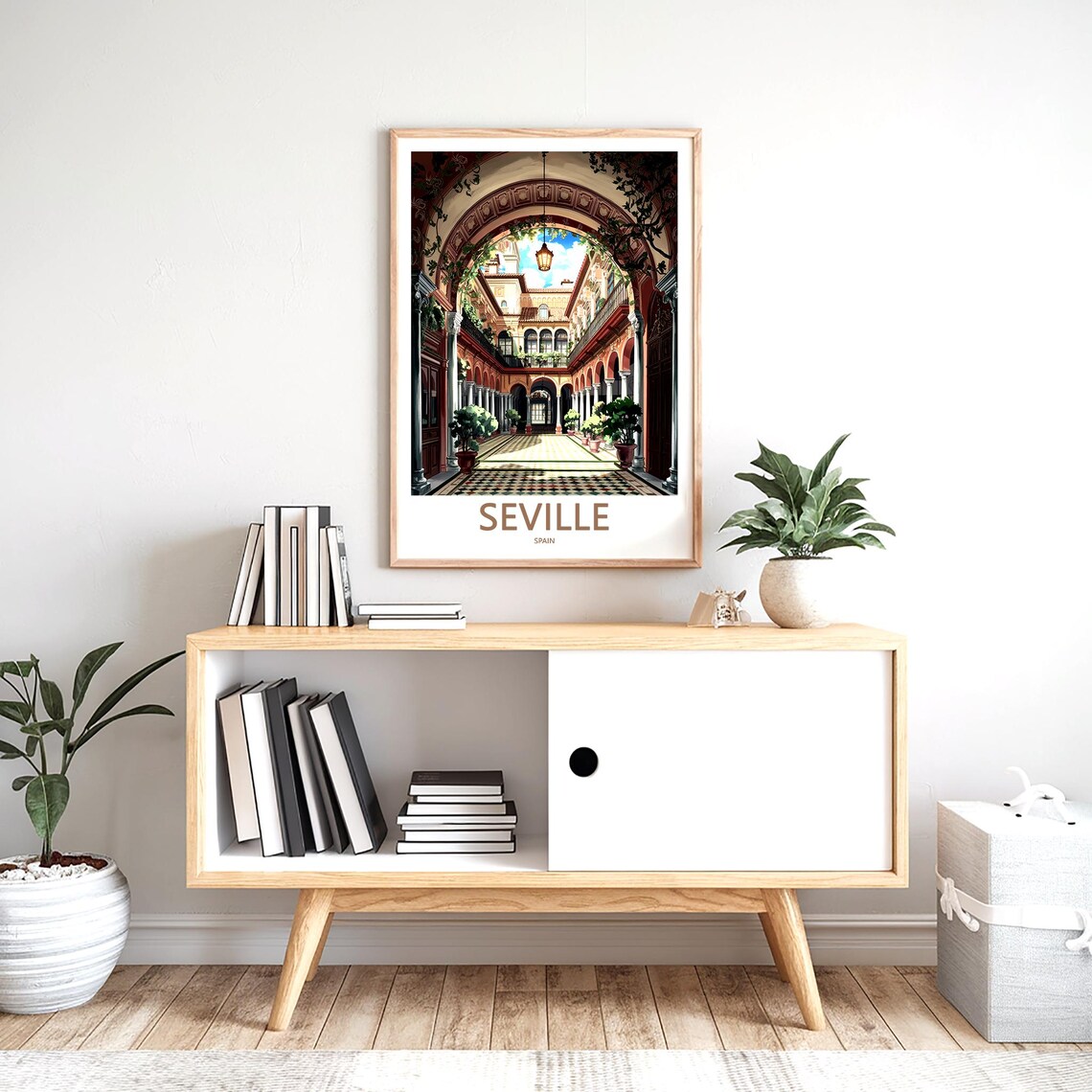 Seville Andalusian Courtyard Arches Historic Patio Travel Poster - Image 2
