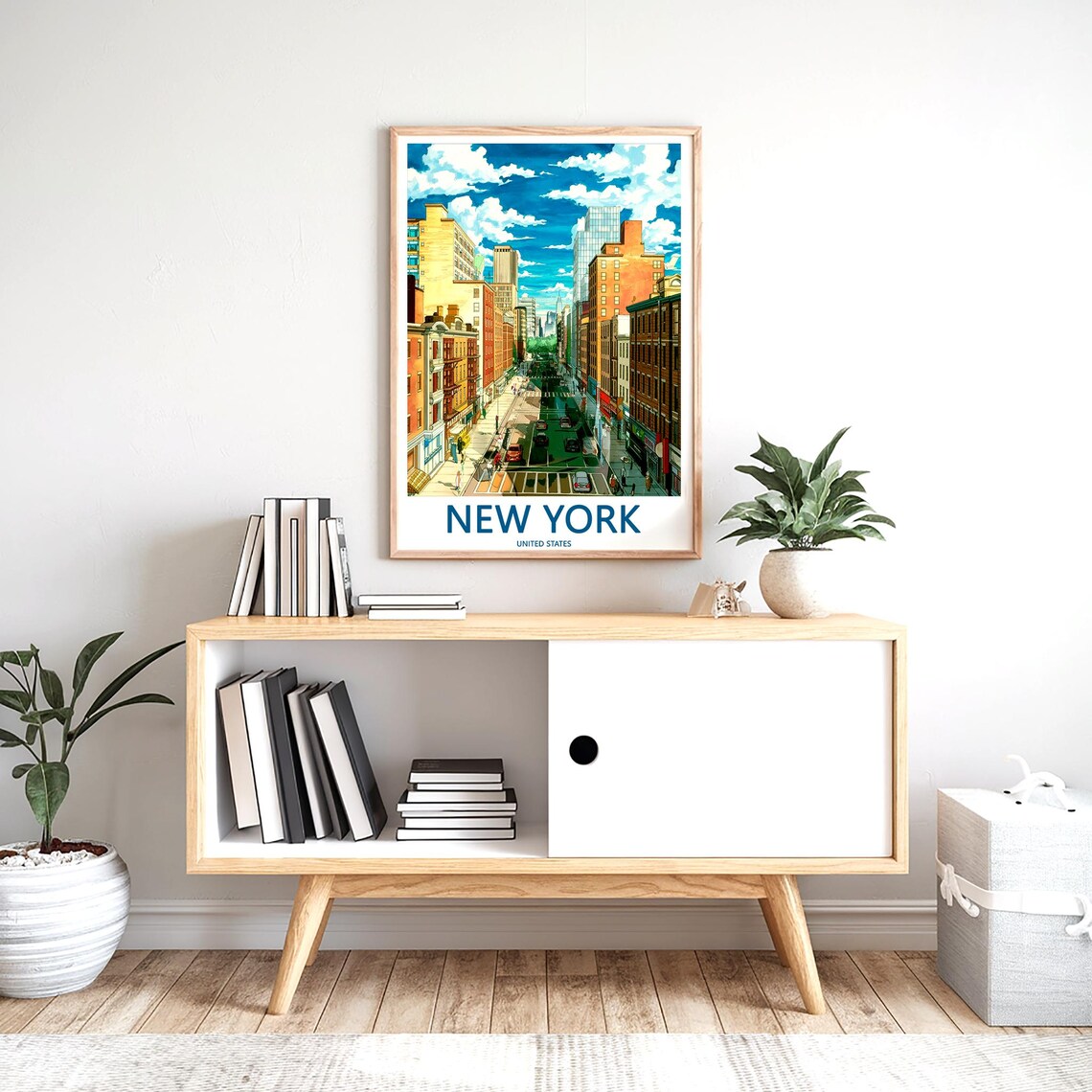 New York City Street Canyon Skyscraper View Daytime Travel Poster - Image 2