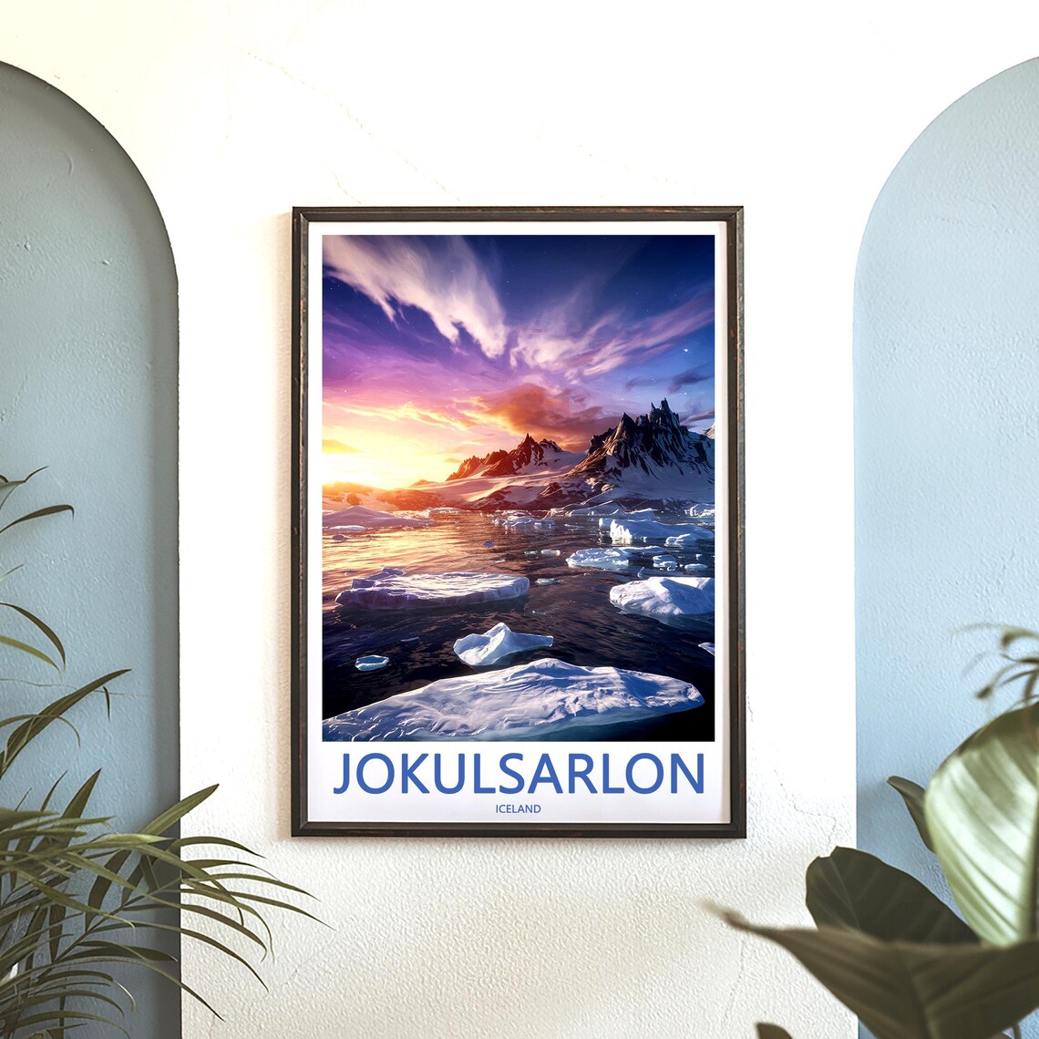 Jokusarlon Iceland Golden Sunset Over Ice Floes Photo Poster - Image 3