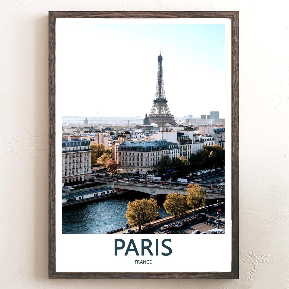Paris Eiffel Tower Seine River Daytime Skyline Photo View Poster