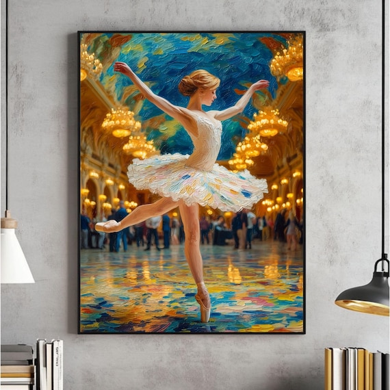 Vintage Ballerina Art Print, Ballet Decor