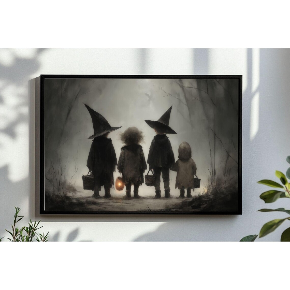 Trick Or Treaters Vintage Halloween Art Print