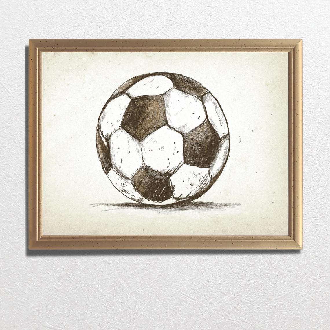 Vintage Soccer Ball Nursery Print Football Kids Room Sketch Sports Gallery Wall Gender Neutral Soccer Ball Prints Boys Room - Image 3